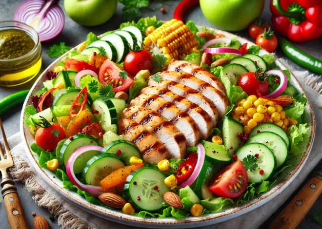 Grilled Chicken and Veggie Salad for Weight Loss