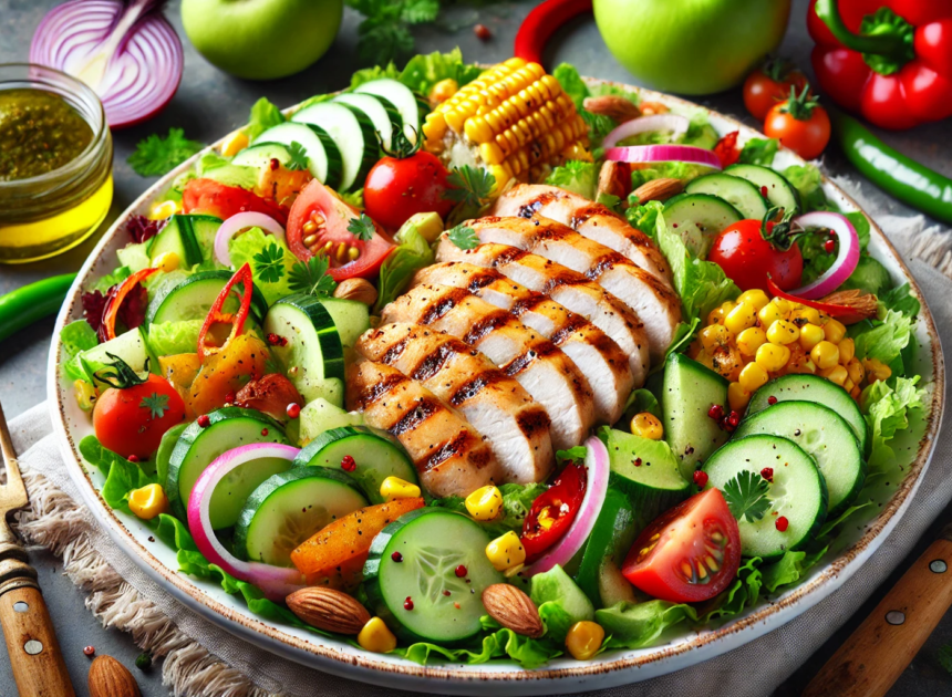 Grilled Chicken and Veggie Salad for Weight Loss